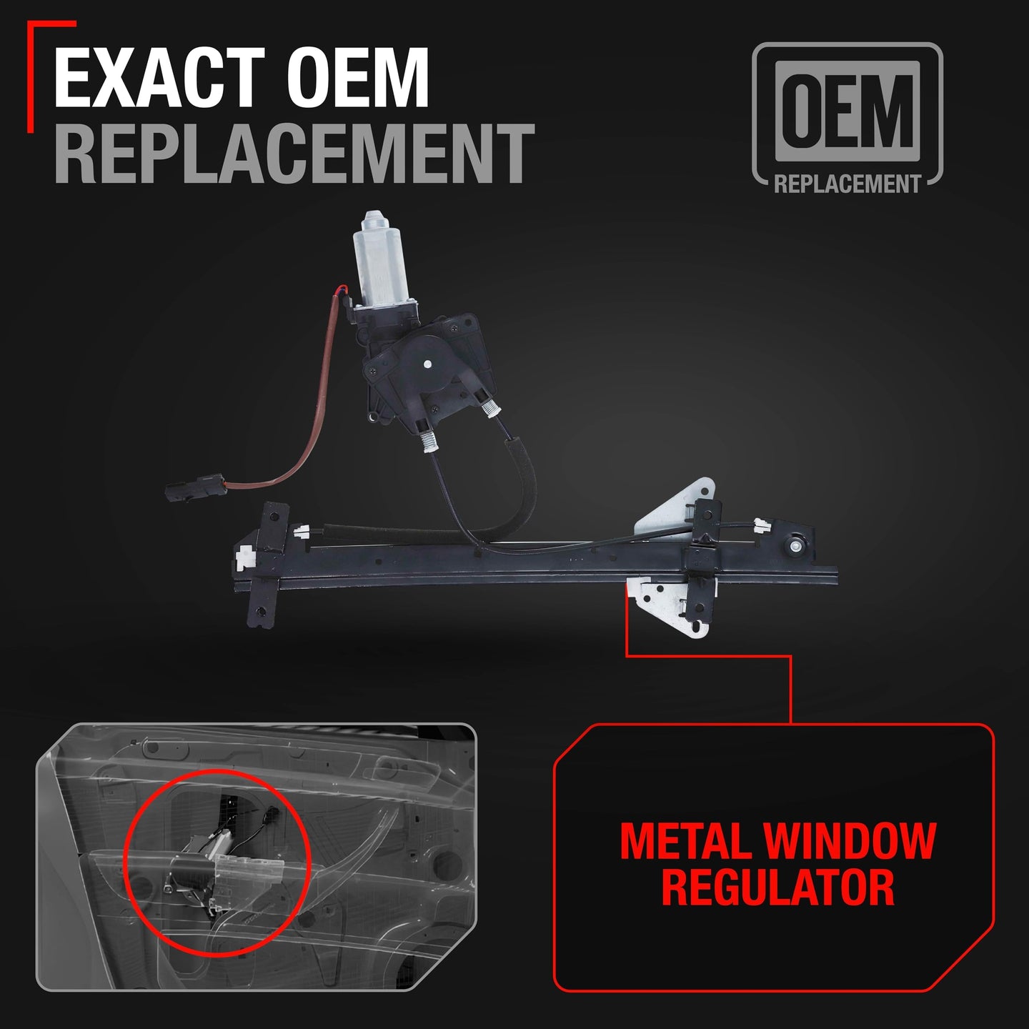 2000-2004 Dodge Dakota 1998-2003 Dodge Durango Power Window Regulator with Motor Assembly Front Driver Side