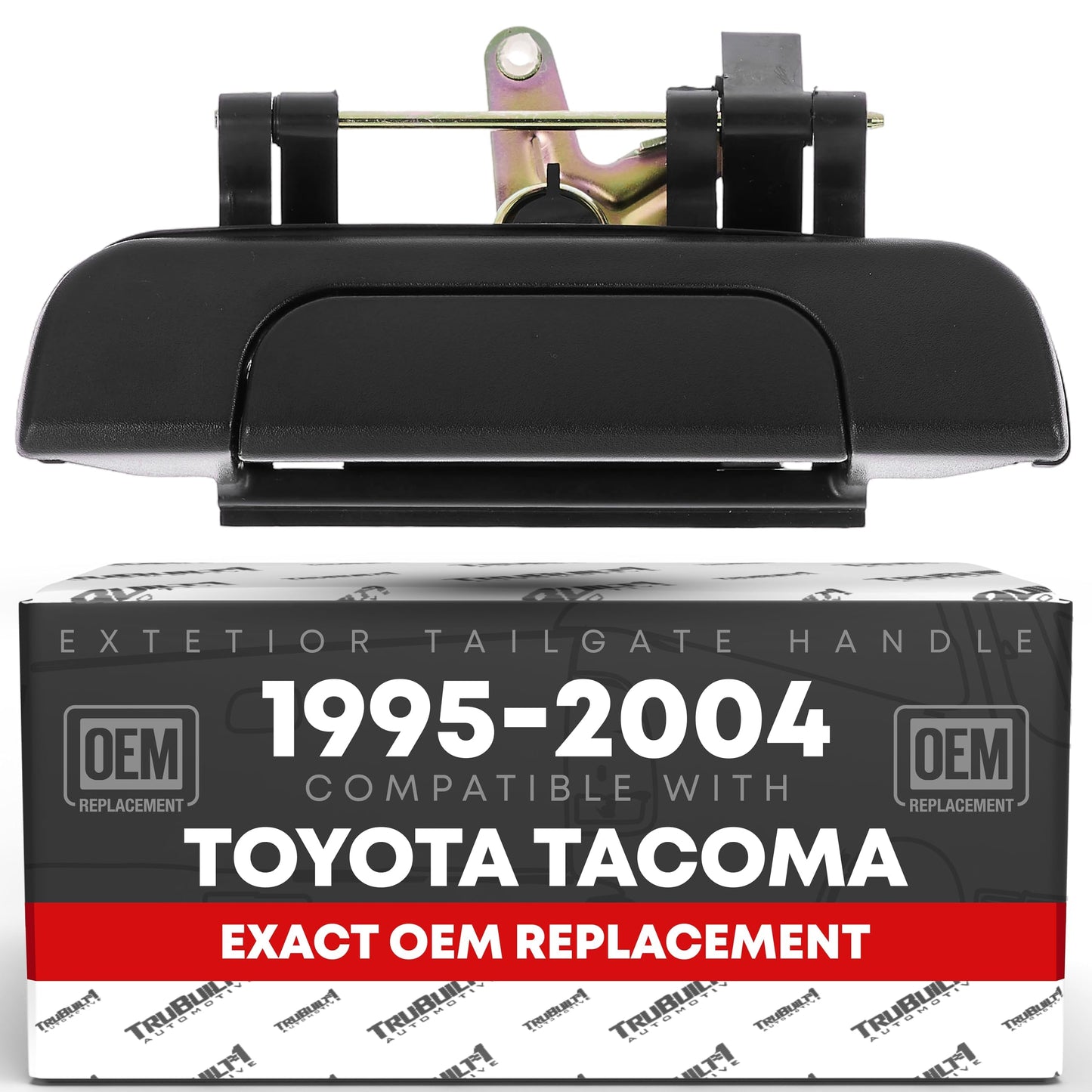 1995-2004 Toyota Tacoma Tailgate Handle Assembly Replacement - Liftgate Latch Textured Black Plastic - Tailgate Handle (Plastic)