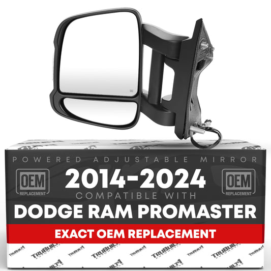 Ram Promaster Side Mirror, Passenger Side - Powered, Heated, Manual Fold, Dual Glass, Textured Black - Passenger Side Mirror