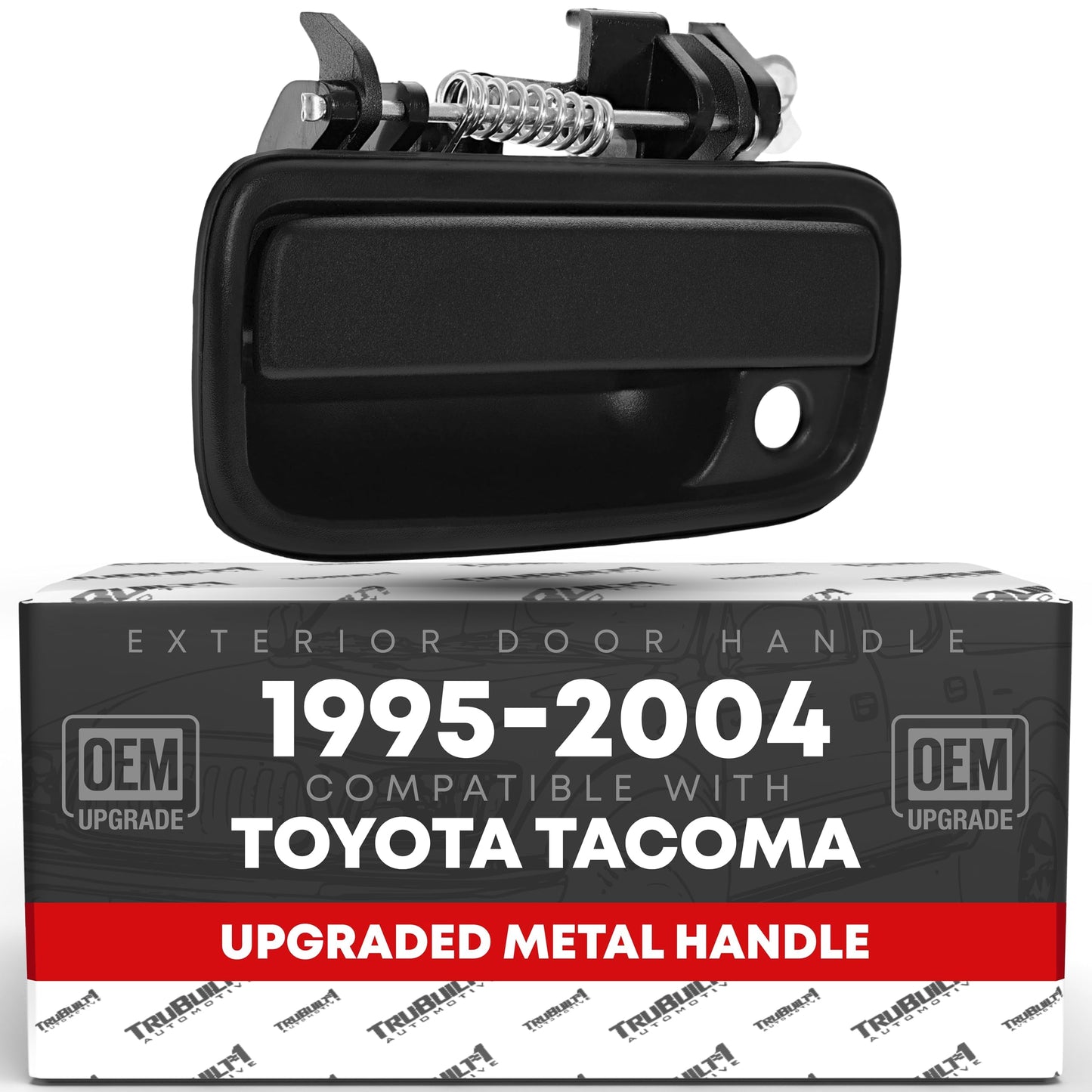 1995-2004 Toyota Tacoma Exterior Front Driver Door Handle Replacement - Upgraded Metal Textured Black - Driver Handle (Metal)
