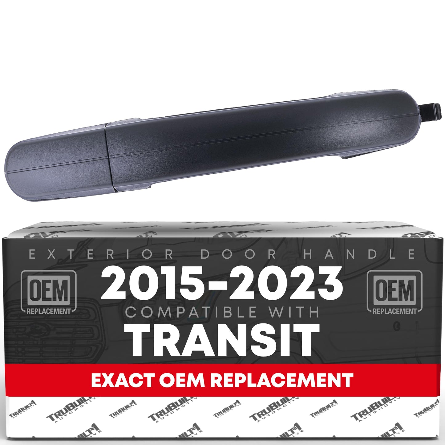 2015-2023 Ford Transit Exterior Rear Passenger Sliding Door Handle Replacement - Textured Black - Exterior Rear Sliding Door Handle