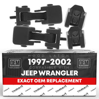 1997-2006 Jeep Wrangler Hood Latch Replacement Set Driver and Passenger Side - Full Door Type Hood Lock Catch Kit
