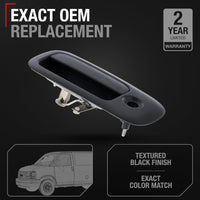 2010-2023 Chevrolet Express 1500 2500 3500 4500 GMC Savana 1500 2500 3500 4500 Exterior Door Handle Driver Side Hinged Door - Textured Black with Keyhole - Rear Left Handle