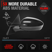 2019-2024 Nissan Altima Driver Side Mirror Replacement Powered Manual Fold Flat Glass Smooth Black