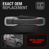 2005-2010 Jeep Commander Cherokee Exterior Front Passenger Door Handle, Upgraded Metal - Textured Black - Rear Passenger Handle