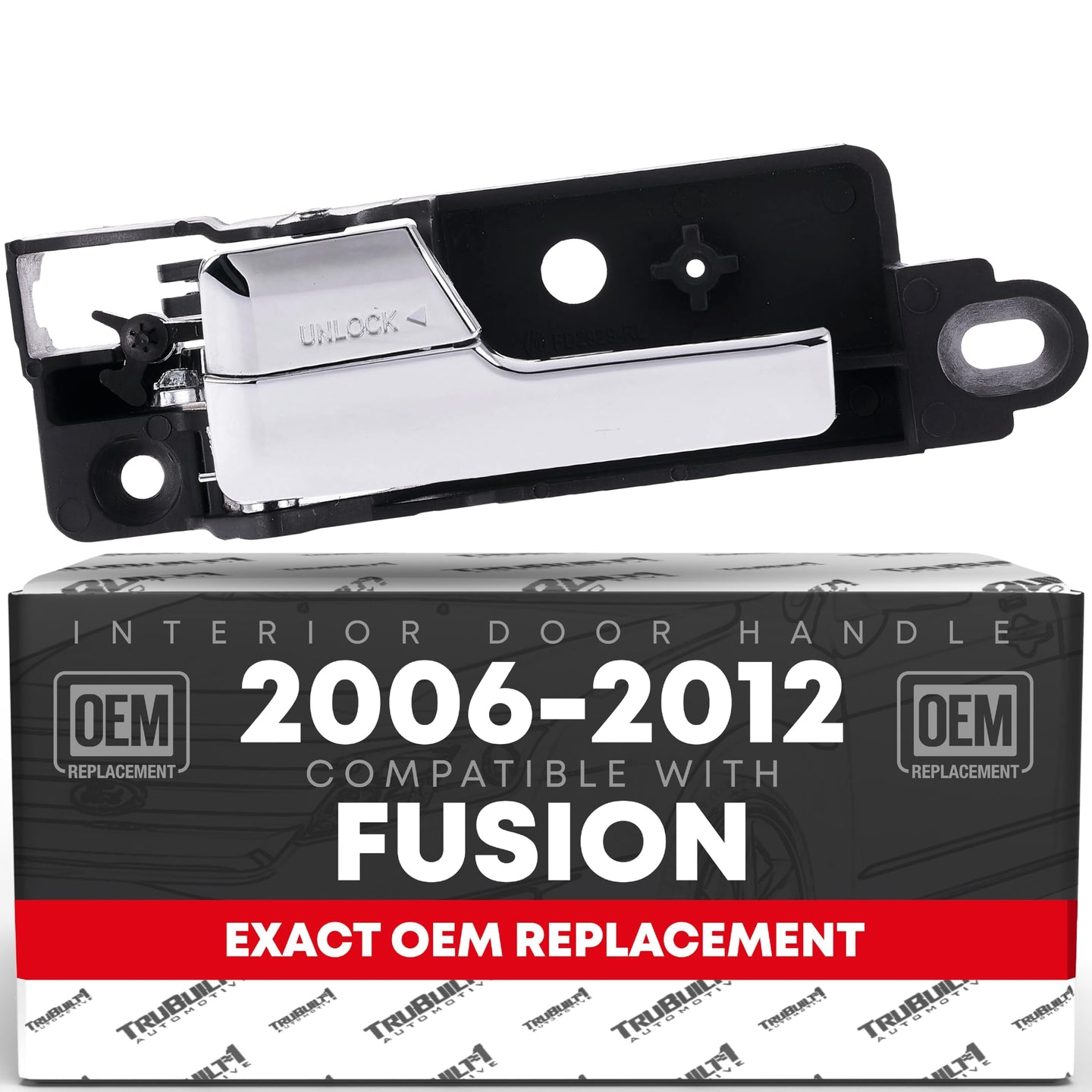 2006-2012 Ford Fusion Mercury Milan Lincoln MKZ Interior Rear Driver Door Handle Replacement - All Chrome Plastic - Rear Driver Handle