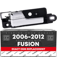 2006-2012 Ford Fusion Mercury Milan Lincoln MKZ Interior Rear Driver Door Handle Replacement - All Chrome Plastic - Rear Driver Handle