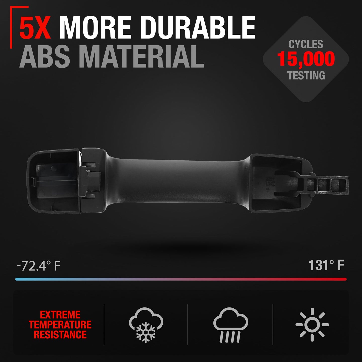 Exterior Front/Rear Passenger Door Handle - Compatible with 2007-2019 Toyota Tundra - Textured Black - OEM 69210-0C010, 692170C030, FDH010313 - Front Passenger Or Rear Driver/Passenger Side Handle
