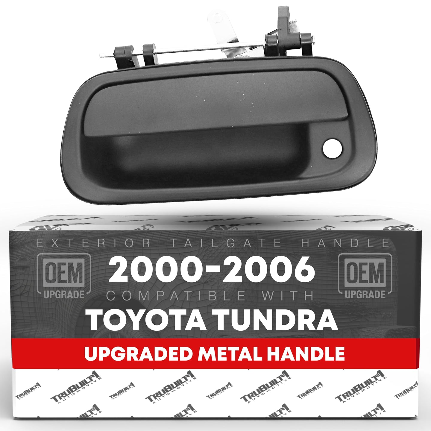 2000-2006 Toyota Tundra Tailgate Handle Latch - Upgraded Metal Exterior Tailgate Assembly Textured Black with Keyhole - Metal Upgrade
