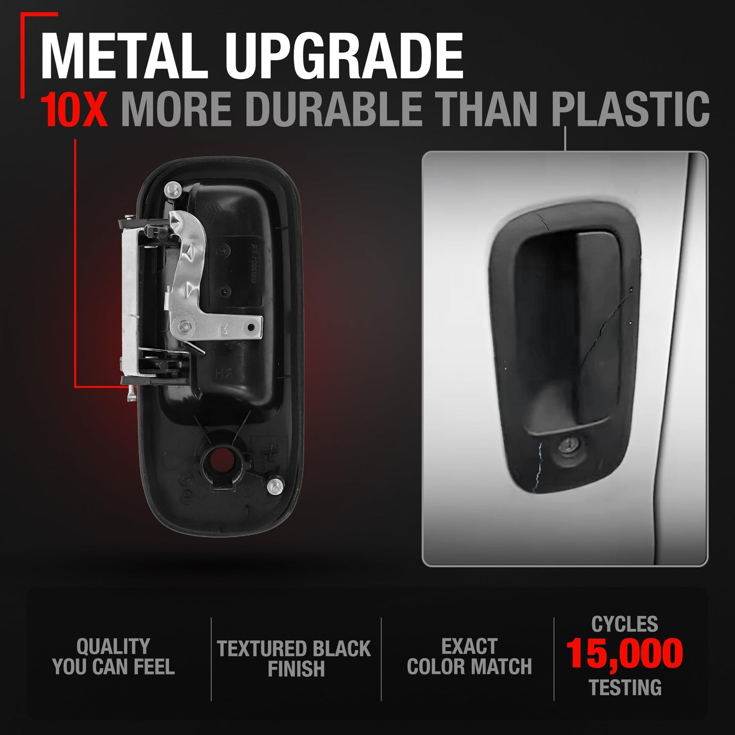 2003-2009 Chevrolet Express Rear Driver Hinged Door Handle, Textured Black w/ Keyhole - Rear Driver Side Hinged Door