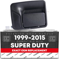 1999-2015 Ford Super Duty Rear Driver Door Handle Replacement - Crew Cab Configuration - Textured Black - Rear Driver Door