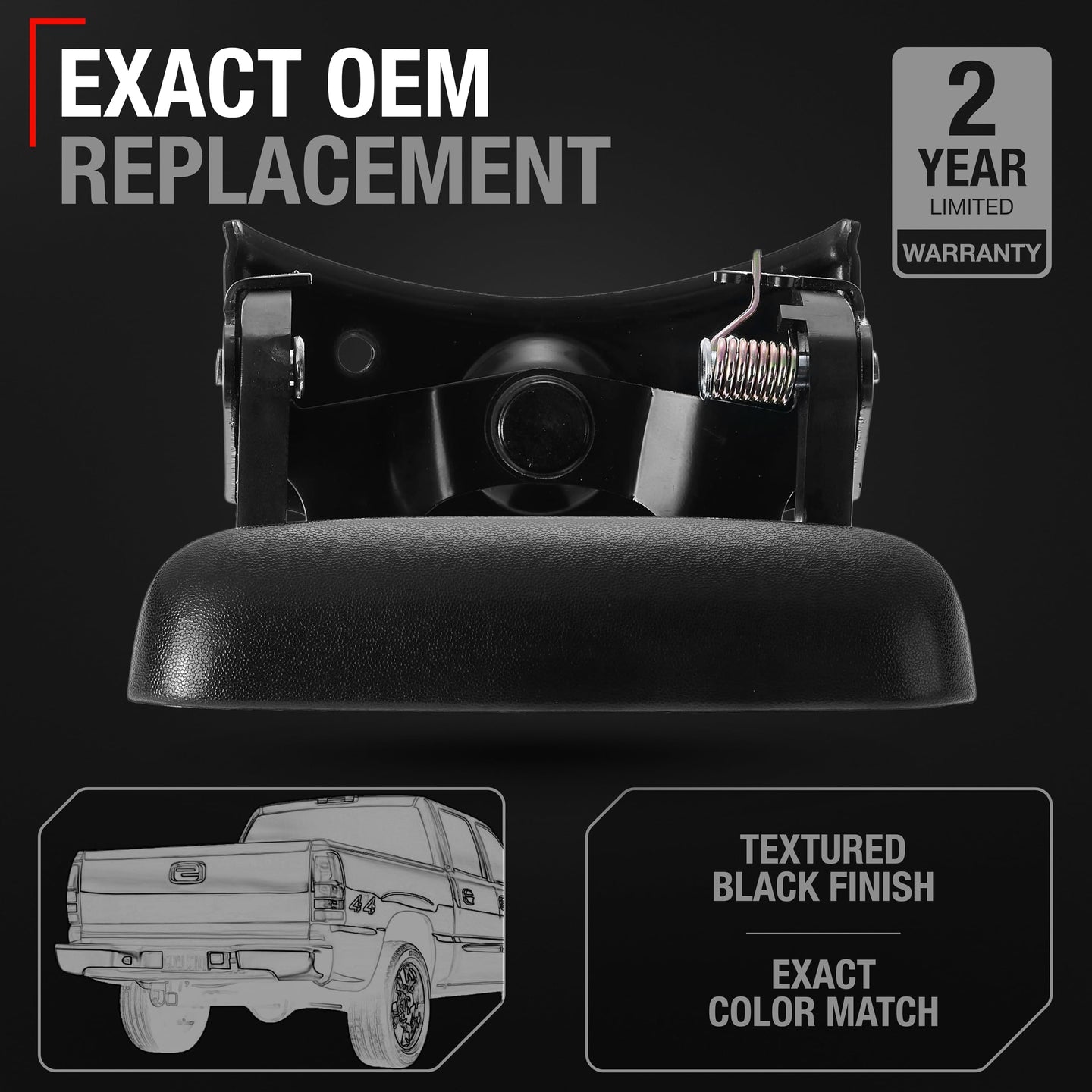 Chevrolet Silverado GMC Sierra Tailgate Handle Assembly - Textured Black - Tailgate Handle