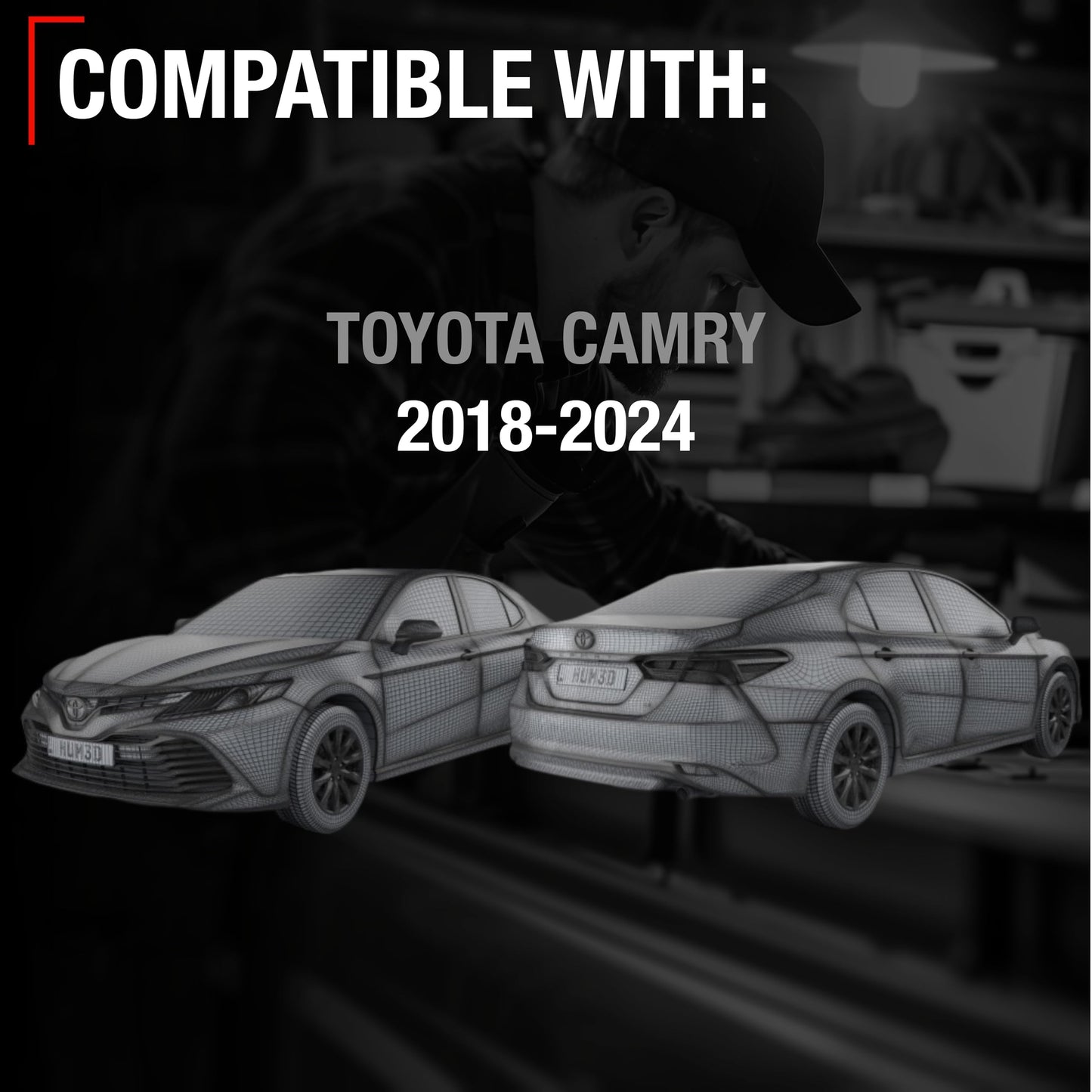Toyota Camry Passenger Side Mirror - Power Adjust, Manual Fold, Convex Glass, Sleek Black Design - Passenger Side Mirror