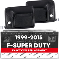 Exterior Front Driver & Passenger Door Handle - Compatible with 1999-2016 Ford F-250, F-350, F-450, F-550, F-650 Super Duty, 00-05 Excursion - Textured Black - OEM 4C3Z-3622405-AAA, 4C3Z-2522404-AAA - Front Left/Right Doors