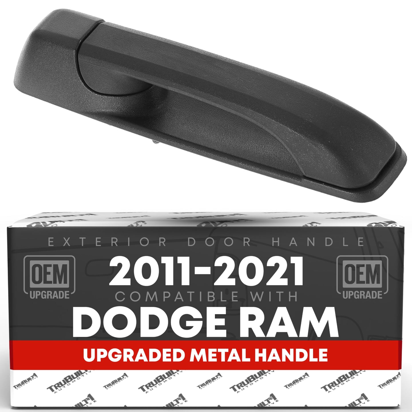 2011-2021 Dodge Ram 1500, 2500, 3500, 4500, 5500 Exterior Front Passenger Door Handle, Upgraded Metal - Textured Black - Front Passenger Side Handle