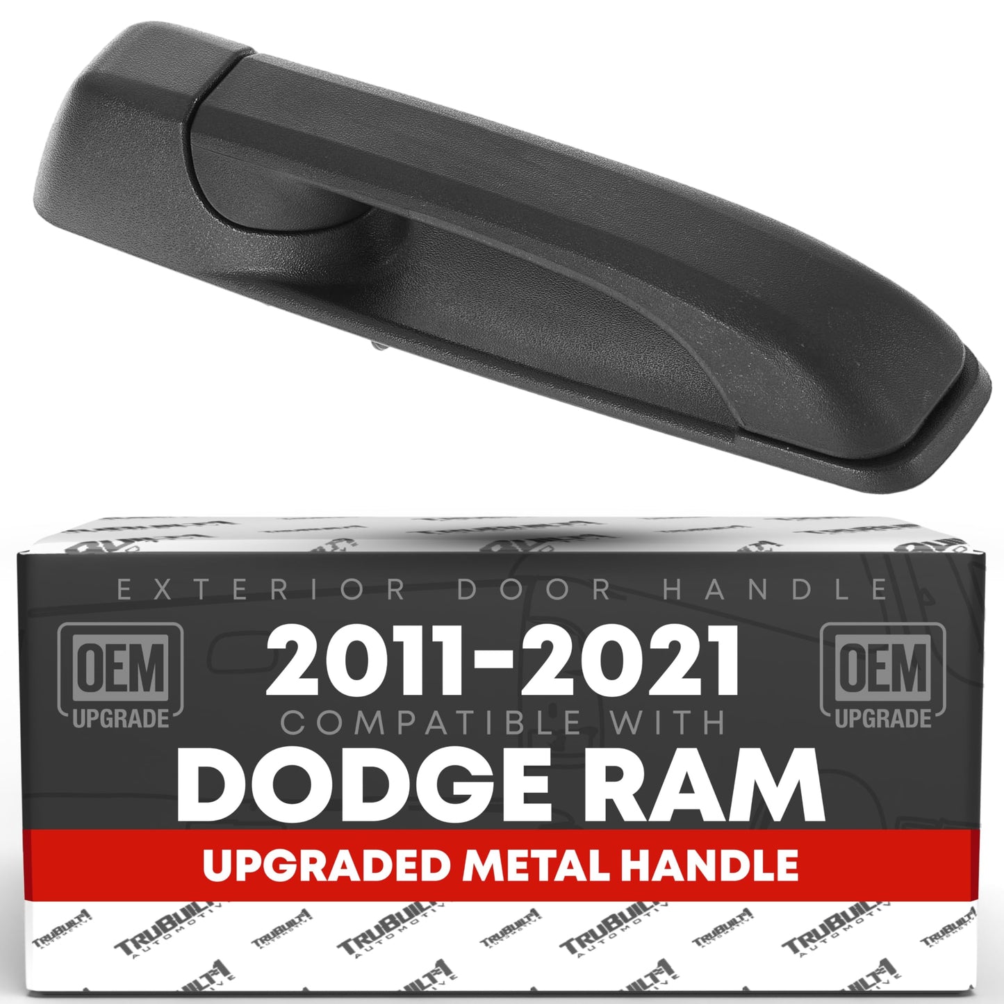 2011-2021 Dodge Ram 1500, 2500, 3500, 4500, 5500 Exterior Front Passenger Door Handle, Upgraded Metal - Textured Black - Front Passenger Side Handle