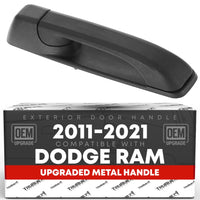 2011-2021 Dodge Ram 1500, 2500, 3500, 4500, 5500 Exterior Front Passenger Door Handle, Upgraded Metal - Textured Black - Front Passenger Side Handle
