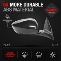 2018-2022 Honda Accord Passenger Side Mirror Replacement Powered Manual Fold Convex Glass Smooth Black - Passenger Side Mirror