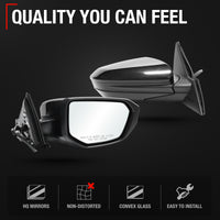 Honda Civic Side Mirror Replacement, Passenger Side - Power Adjust, Manual Fold, Convex Glass, Smooth Black Housing - Passenger Side Mirror