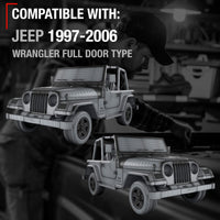 1997-2006 Jeep Wrangler Exterior Door Handle Set Front Driver and Passenger - Full Door Type Black Metal - Front Driver + Passenger Door Handle