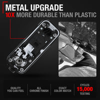 2015-2020 Ford F-150 Exterior Front Driver Door Handle, Upgraded Metal - All Chrome w/ Keyhole - Front Driver Side Handle