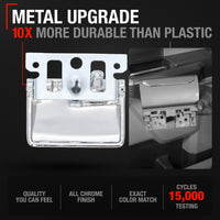 1992-2015 Ford F-250; 1992-2015 F-350; 1992-2015 Ford F-450; 1988-2024 E-150 Interior Front/Rear Driver Door Handle, Upgraded Metal - All Chrome - Front or Rear Driver Side Handle