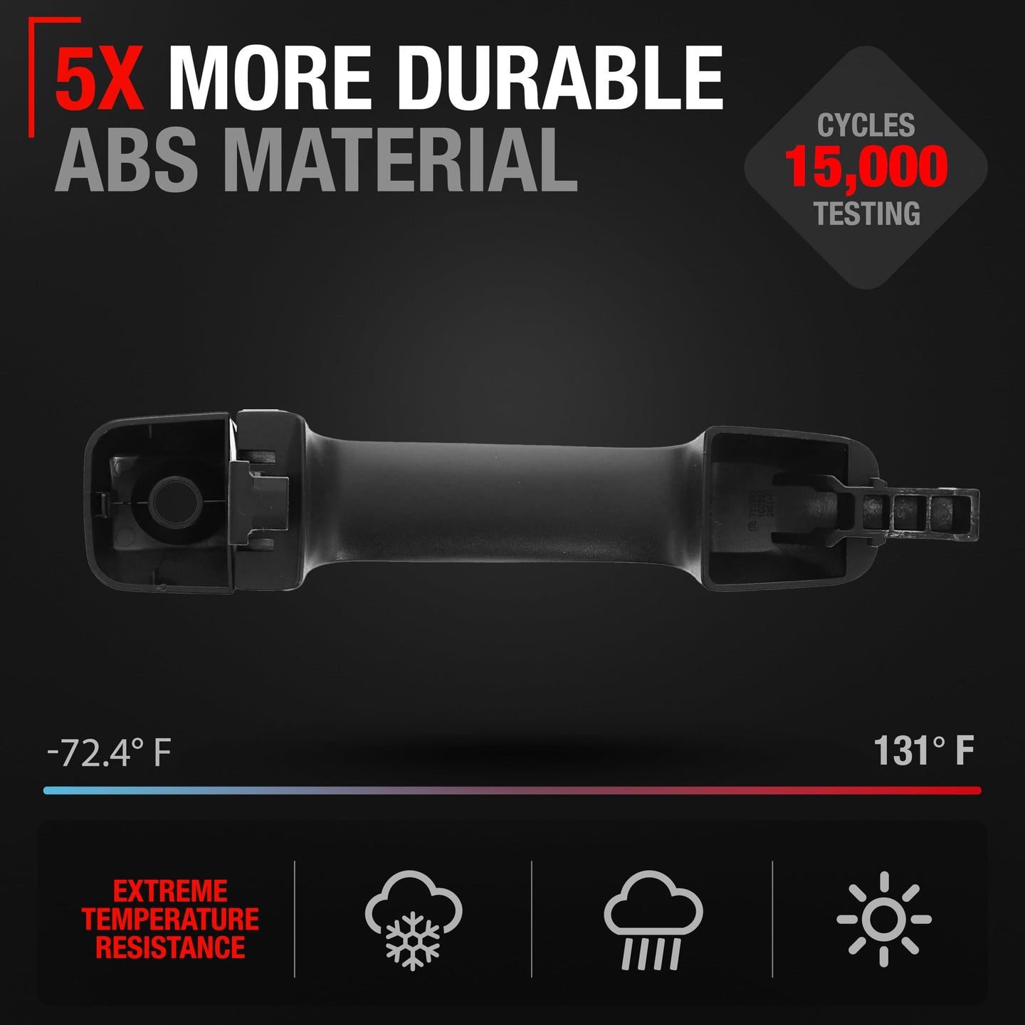 Toyota Tundra Front Driver Door Handle - Textured Black with Keyhole, Exterior Metal Upgrade - Front Driver Side Handle