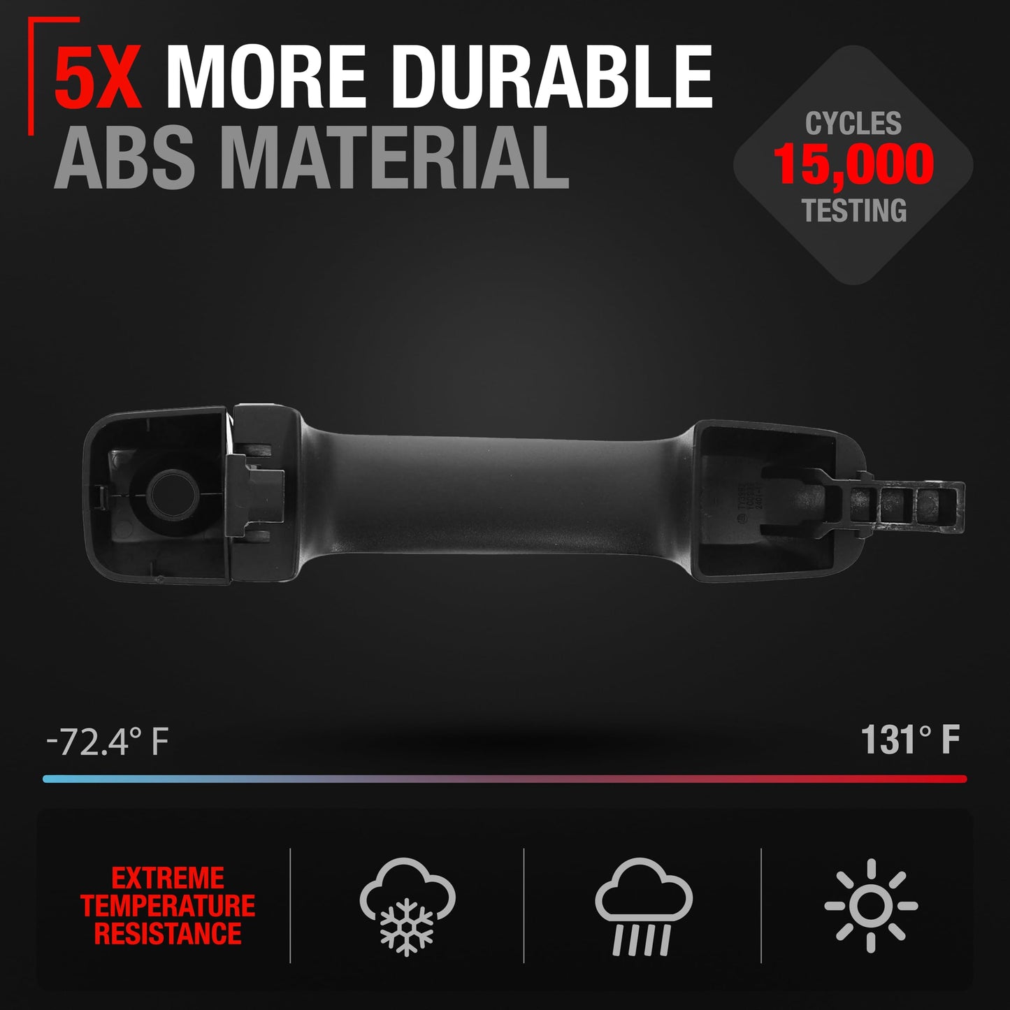 Toyota Tundra Front Driver Door Handle - Textured Black with Keyhole, Exterior Metal Upgrade - Front Driver Side Handle