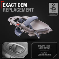 1995-2002 Chevrolet GMC C/K 1500 2500 3500 Blazer Suburban Yukon Cadillac Escalade Interior Front/Rear Passenger Door Handle - Upgraded Metal Light Brown - Front/Rear Passenger Side