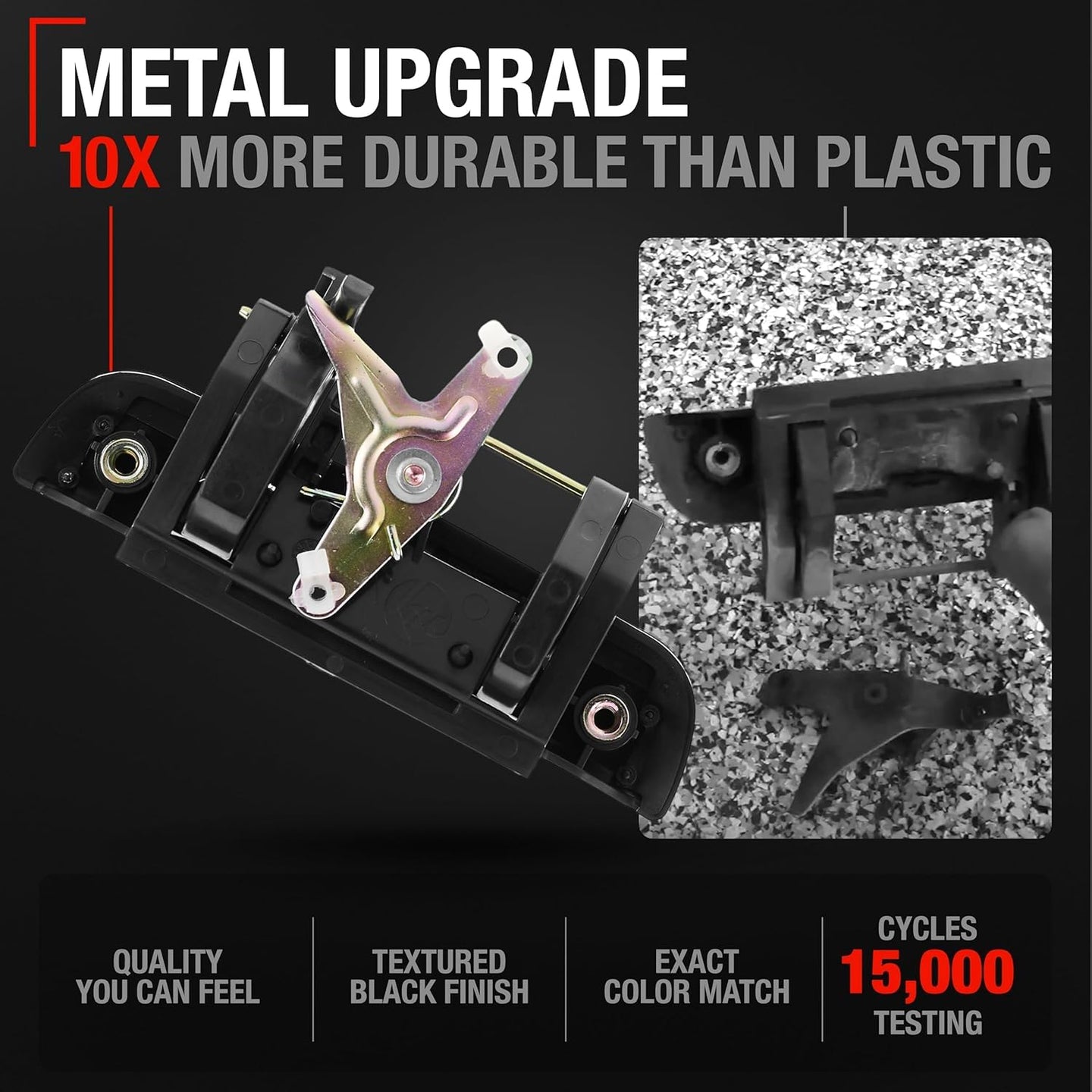 1995-2004 Toyota Tacoma Tailgate Handle Assembly - Upgraded Metal Liftgate Latch Textured Black - Tailgate Handle (Metal)