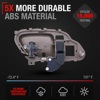 1995-2002 Chevrolet GMC C/K 1500 2500 3500 Blazer Suburban Yukon Cadillac Escalade Interior Front/Rear Passenger Door Handle - Upgraded Metal Light Brown - Front/Rear Passenger Side