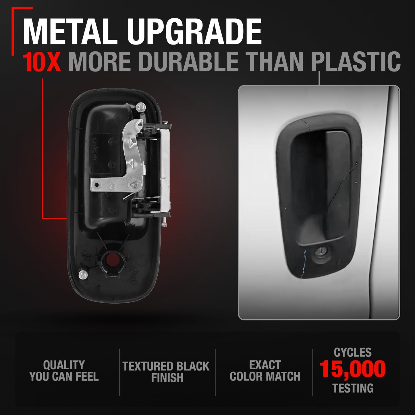 2010-2014 Chevrolet Express Front Passenger Door Handle, Textured Black - Front Passenger Side Handle