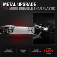 Dodge Ram Rear Driver Door Handle - Chrome Finish Metal Upgrade, Exterior Fit for 1500 2500 3500 4500 5500 - Rear Driver Side Handle