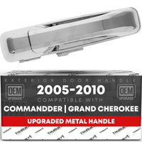 2006-2010 Jeep Commander; 2005-2010 Jeep Grand Cherokee Exterior Rear Driver Door Handle, Upgraded Metal - All Chrome - Rear Driver Side Handle