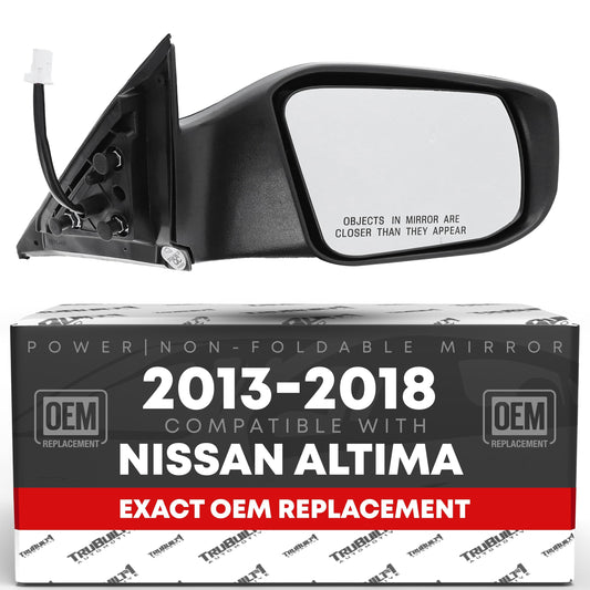 Nissan Altima Passenger Side Mirror - Power Adjustable - Non-Foldable - Black - Passenger Side Mirror