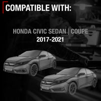 2017-2021 Honda Civic Sedan Coupe Driver Side Mirror Replacement Powered Manual Fold Flat Glass Smooth Black - Driver Side Mirror