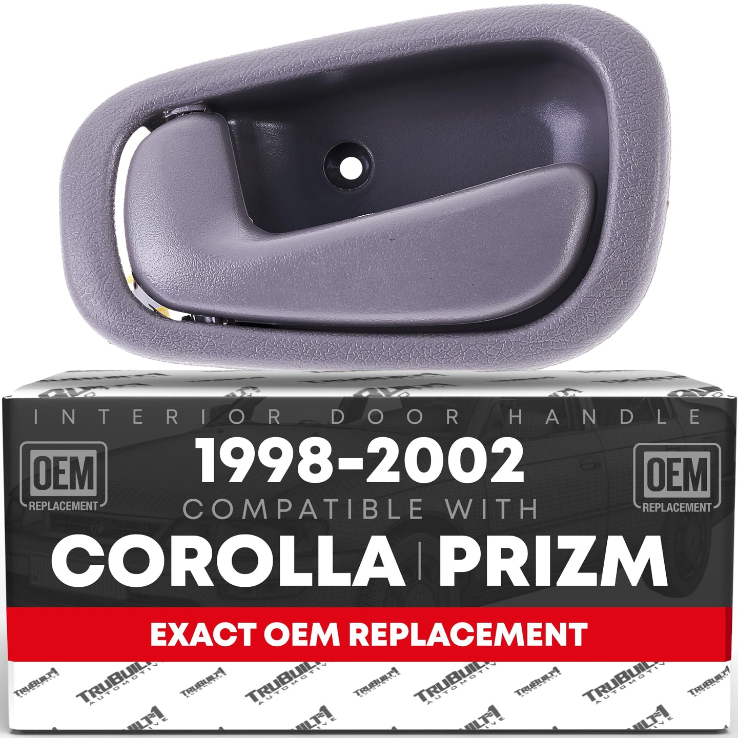 1998-2002 Toyota Corolla Interior Rear Driver Door Handle Replacement - Light Gray Charcoal Plastic - Rear Driver Side Handle