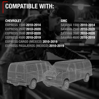 Chevrolet Express GMC Savana Rear Driver Hinged Door Handle - Textured Black with Keyhole, Metal Exterior Upgrade - Rear Driver Side Hinged Door