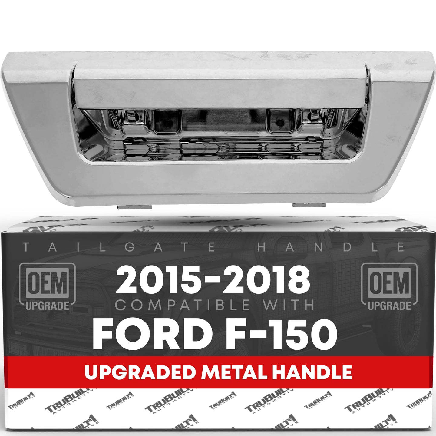 2015-2018 Ford F-150 Tailgate Handle Latch Replacement, Upgraded Metal - All Chrome