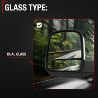 2014-2024 Ram Promaster Driver Side Mirror Replacement Powered Heated Manual Fold Turn Signal Dual Glass Textured Black - Driver Side Mirror