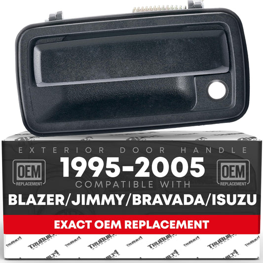 Chevrolet Blazer S10 GMC Jimmy Sonoma Envoy Exterior Front Driver Door Handle - Textured Black, Metal - Front Driver Door Handle