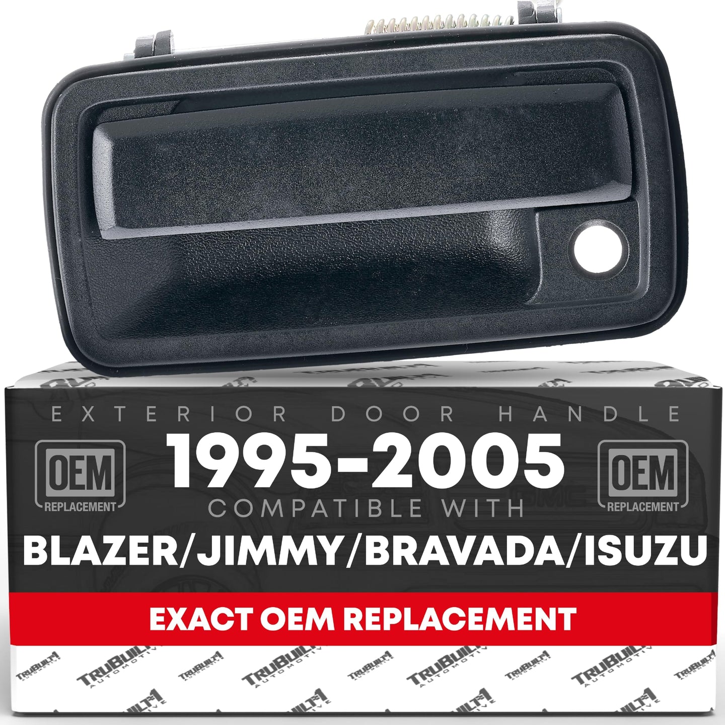 1998-2004 Chevrolet Blazer S10 GMC Jimmy Sonoma Envoy Isuzu Hombre Oldsmobile Bravada Exterior Front Driver Door Handle - Textured Black Metal - Front Driver Door Handle
