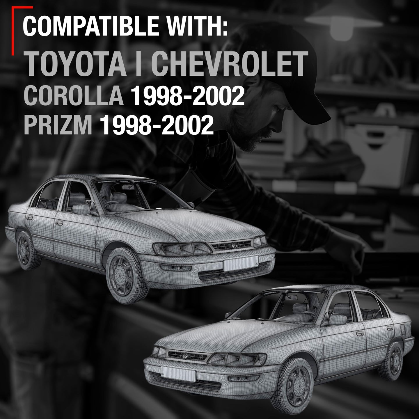 Toyota Corolla Chevrolet Prizm Door Handle Set - Full 8pc Interior & Exterior Front/Rear Kit - 8-Piece Set - Beige