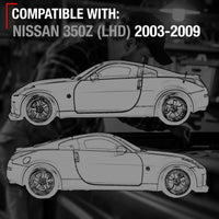2003-2009 Nissan 350Z Exterior Front Driver and Passenger Door Handle Replacement - Primed Black - Driver + Passenger Side Handle - Black