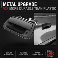 2000-2006 Toyota Tundra Tailgate Handle Latch - Upgraded Metal Exterior Tailgate Assembly Textured Black with Keyhole - Metal Upgrade