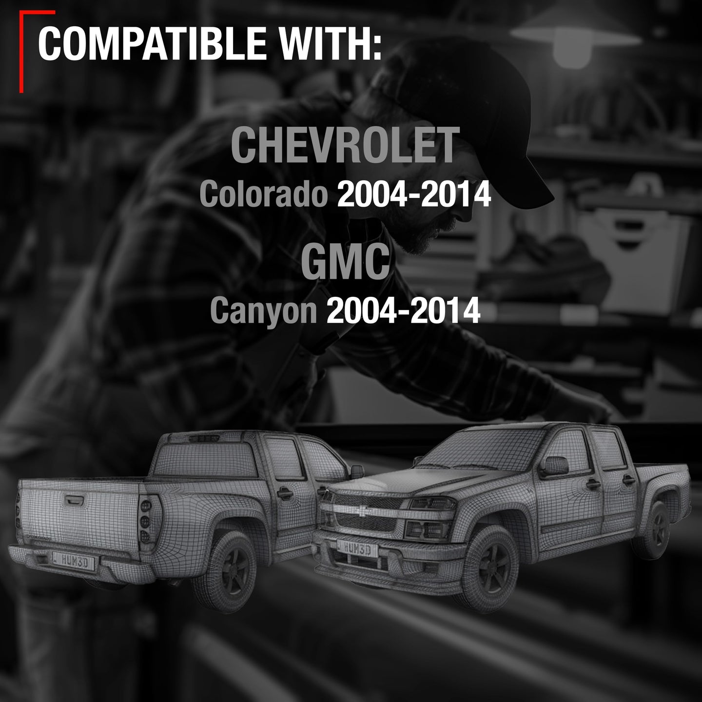 Chevrolet Colorado GMC Canyon Tailgate Support Cables - Rear Left & Right Metal Strap Set
