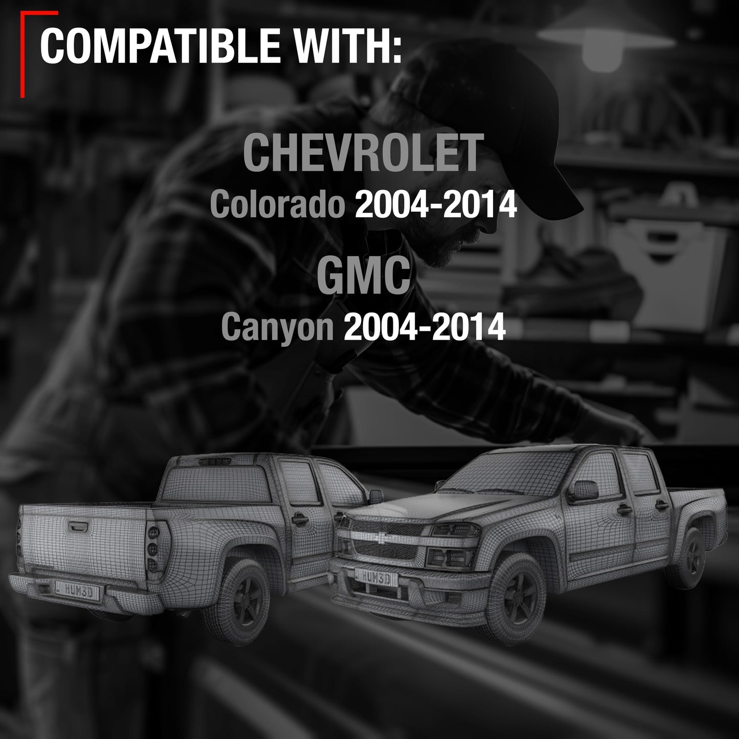 Chevrolet Colorado GMC Canyon Tailgate Support Cables - Rear Left & Right Metal Strap Set