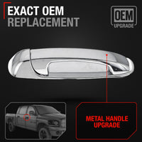 2002-2009 Dodge Ram 1500 2500 3500 4500 5500; 2005-2010 Dodge Dakota; 2004-2009 Dodge Durango Exterior Front Passenger Door Handle, Upgraded Metal - All Chrome - Front Passenger Side Handle