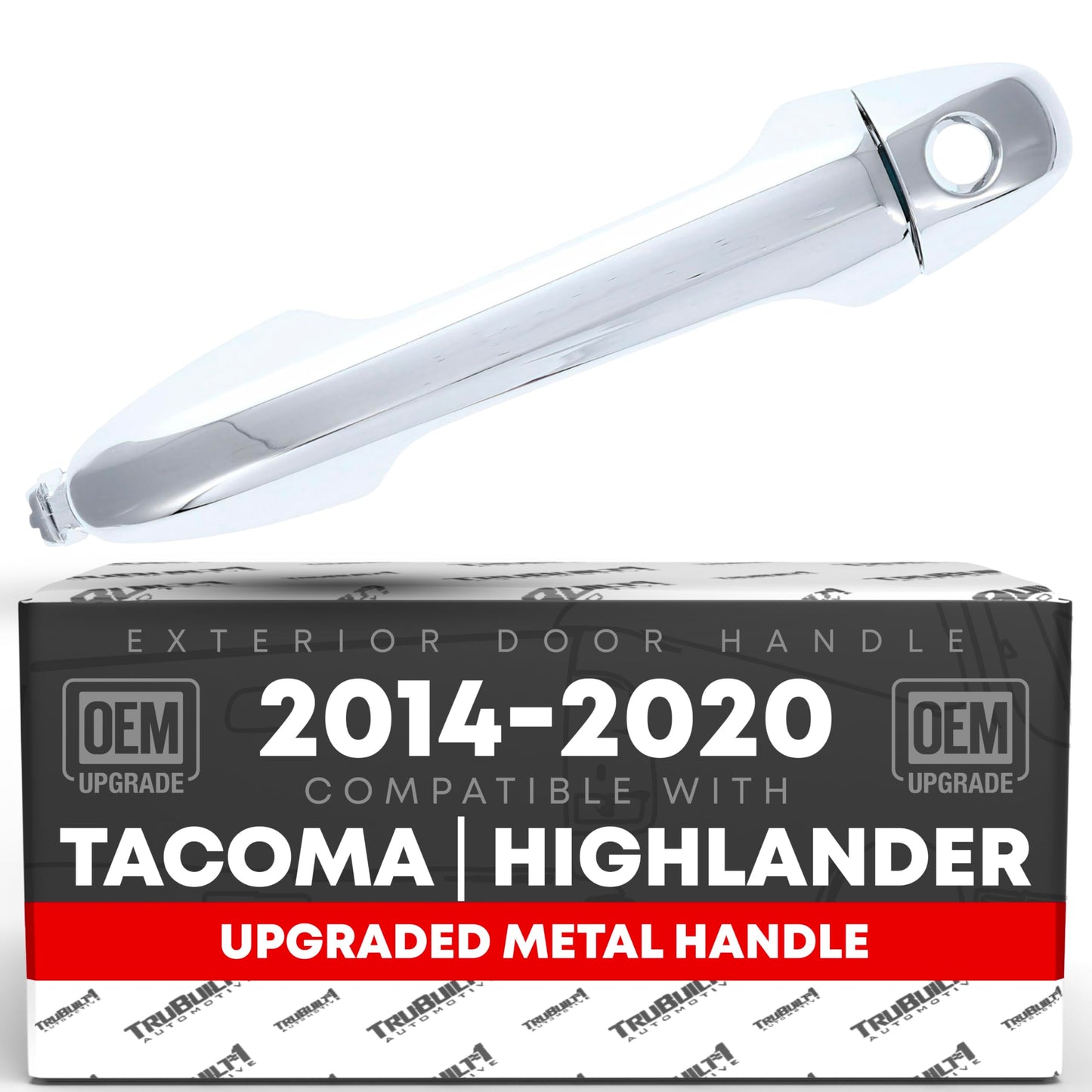 2016-2020 Toyota Tacoma Exterior Front Driver Door Handle & Cover, All Chrome w/ Keyhole - Front Driver Side Handle
