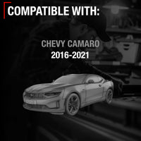 2016-2021 Chevrolet Camaro Driver Side Mirror Replacement Powered Adjustment Non-Foldable Flat Glass Smooth Black - Driver Side Mirror